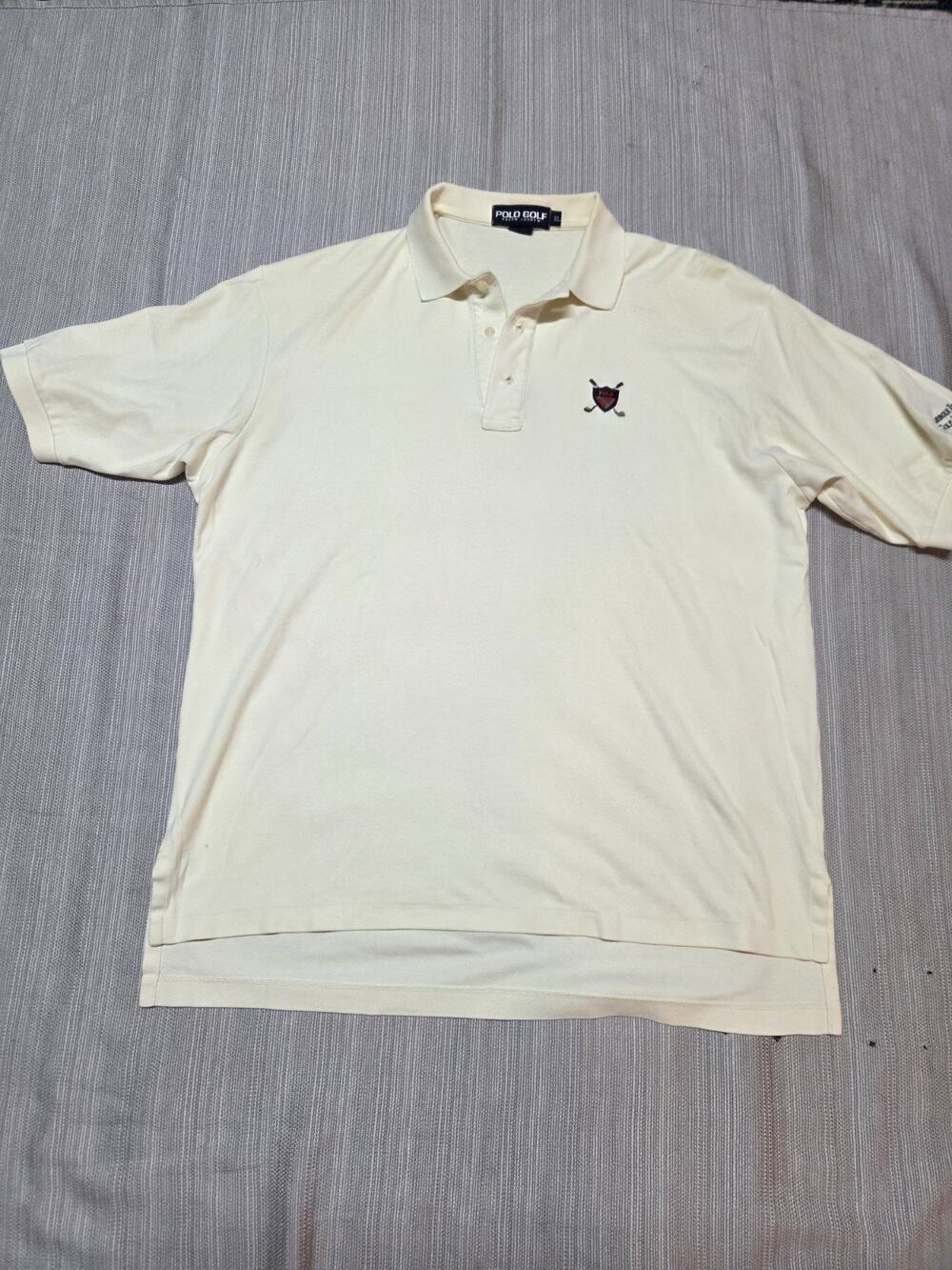 Polo Golf Mens Size XL Polo Style Short Sleeve Cream Colored Shirt